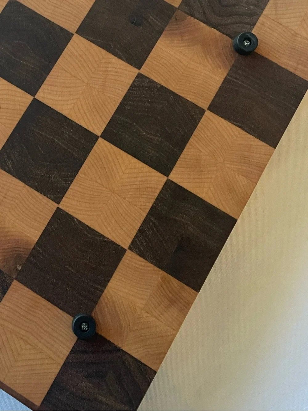 🔥 Maple & Walnut End Grain Checkerboard Cutting Board 12” Heavy Butcher Block